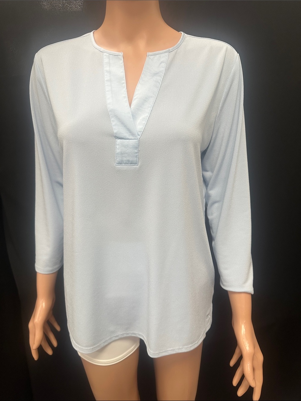 Banana Republic Pale Blue Split V-Neck Tunic